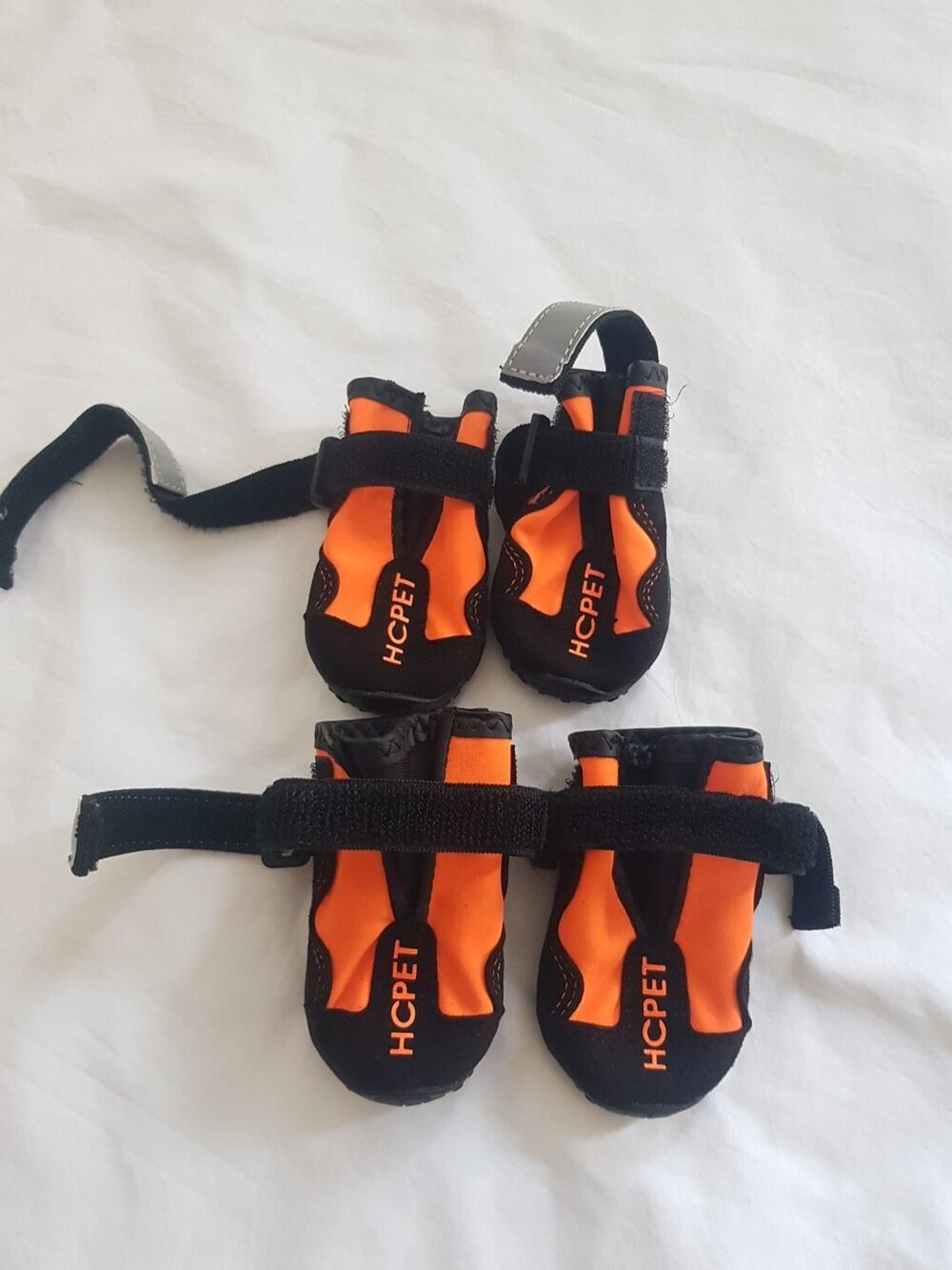 Hcpet Dog Boots Breathable Dog Shoes, Waterproof Dog Bootie SIZE 2 Black Orange